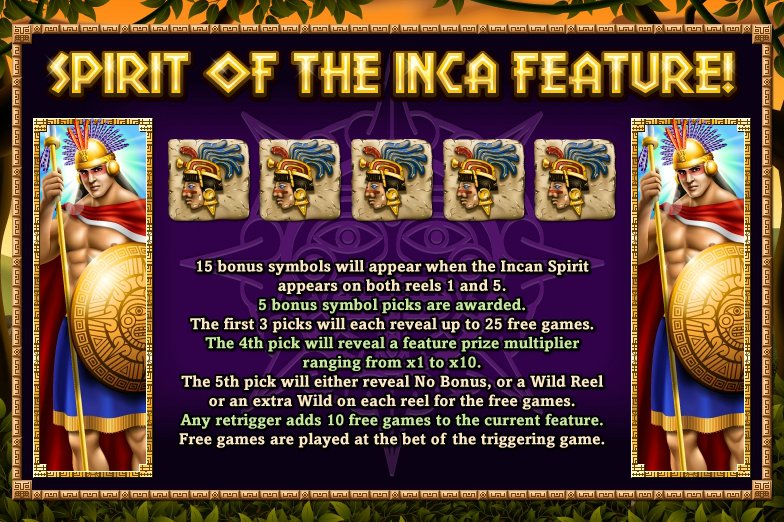 Spirit of the Inca - $10 No Deposit Casino Bonus